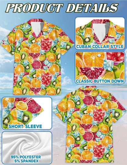 Citrus Fruit Hawaiian Shirt for Men, Button Down Aloha Shirt - Azhawaiian