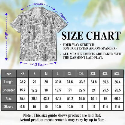 City Buildings Hawaiian Shirt for Men, Button Down Aloha Shirt - Azhawaiian