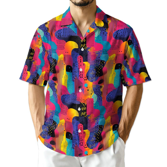Azhawaiian Classic 80s Color Splash Hawaiian Shirt for Men