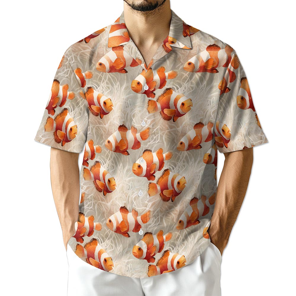 Azhawaiian Clownfish Pattern Hawaiian Shirt for Men