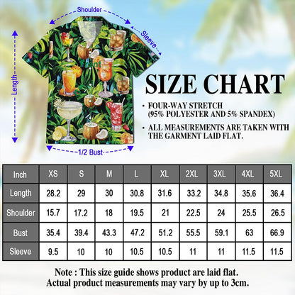 Cocktail And Fruit Hawaiian Shirt for Men, Button Down Aloha Shirt - Azhawaiian