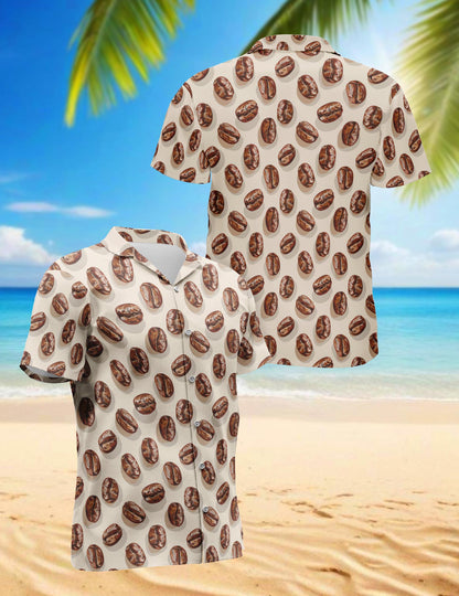 Coffee Beans Hawaiian Shirt for Men, Button Down Aloha Shirt - Azhawaiian