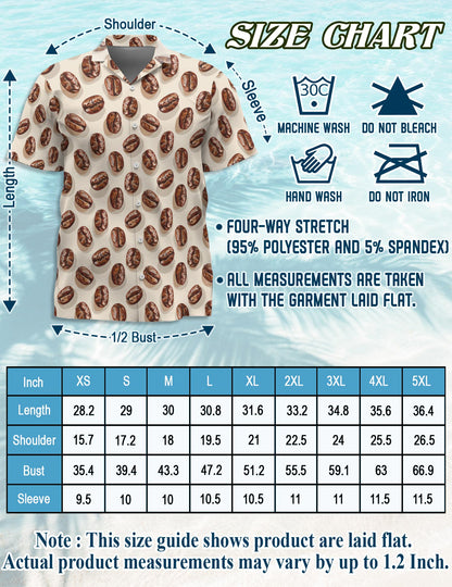 Coffee Beans Hawaiian Shirt for Men, Button Down Aloha Shirt - Azhawaiian