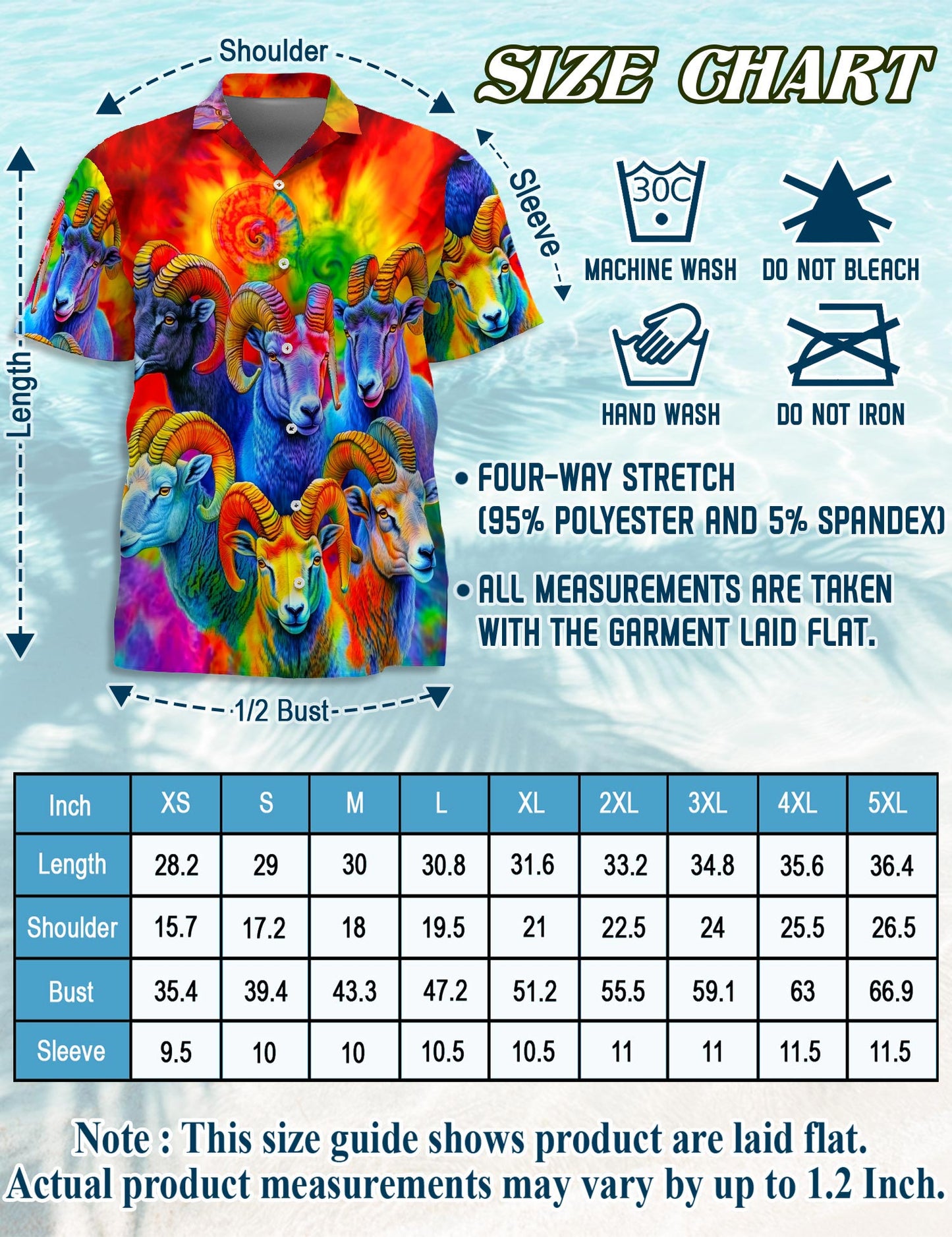 Colorful Bighorn Sheep Hawaiian Shirt for Men, Button Down Aloha Shirt - Azhawaiian