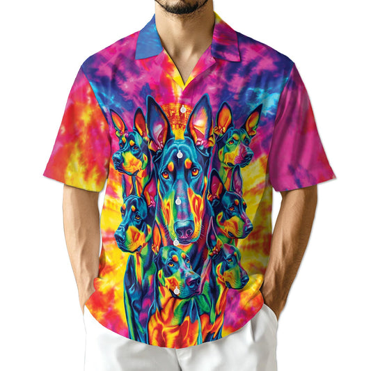 Azhawaiian Colorful Doberman Pinscher Hawaiian Shirt for Men