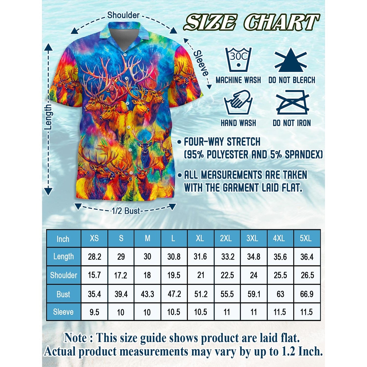 Colorful Elk Moose Hawaiian Shirt for Men, Button Down Aloha Shirt - Azhawaiian