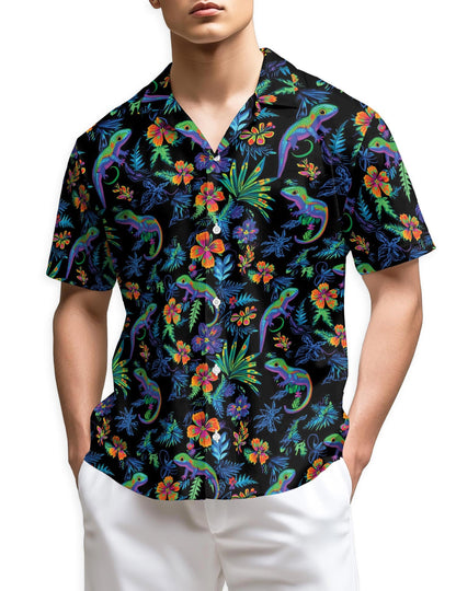 Azhawaiian Colorful Gecko Hawaiian Shirt for Men