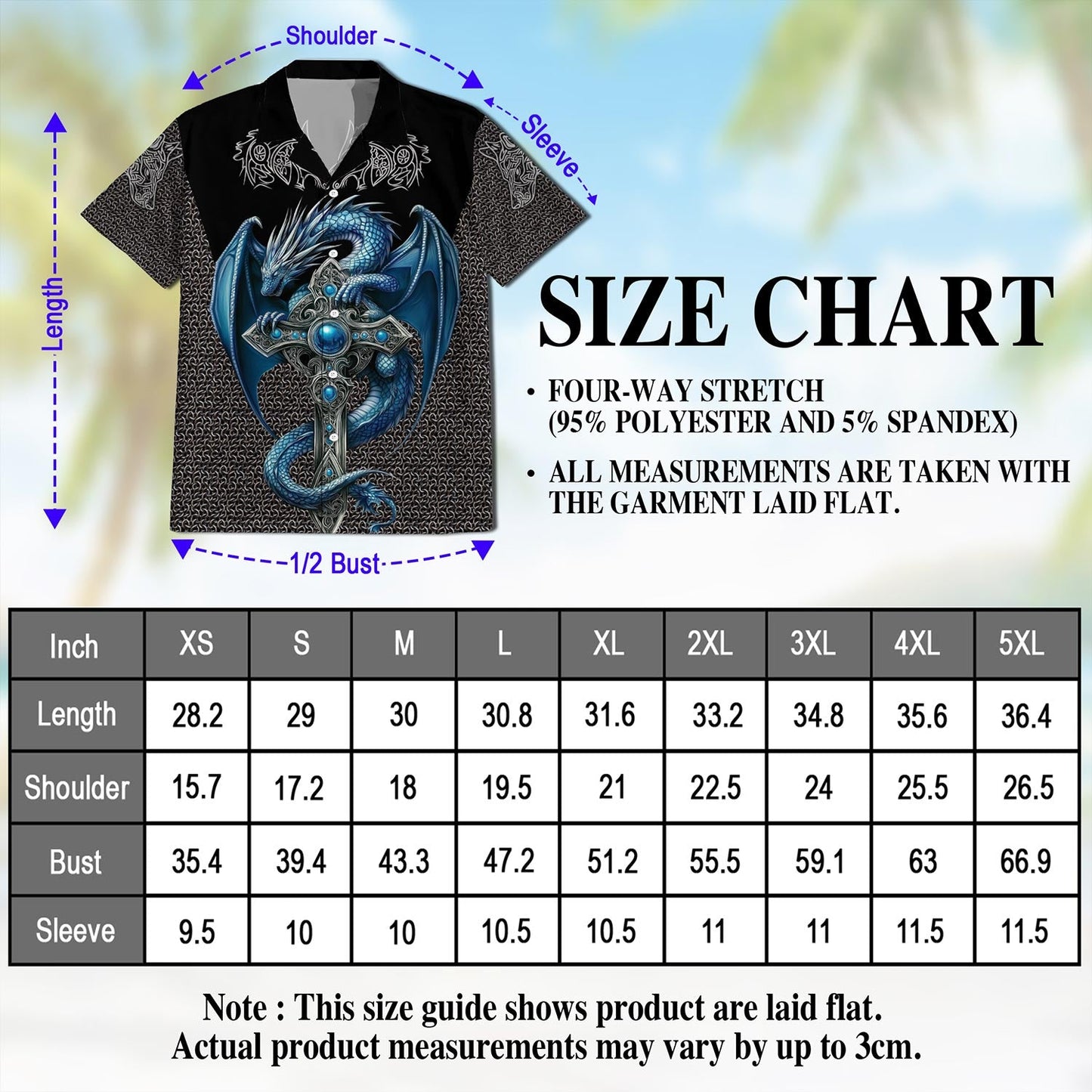 Cool Ice Dragon Mythical Creature Hawaiian Shirt for Men, Button Down Aloha Shirt - Azhawaiian