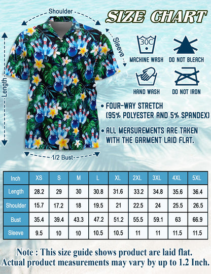 Cool Plumeria Bowling Hawaiian Shirt for Men, Button Down Aloha Shirt - Azhawaiian