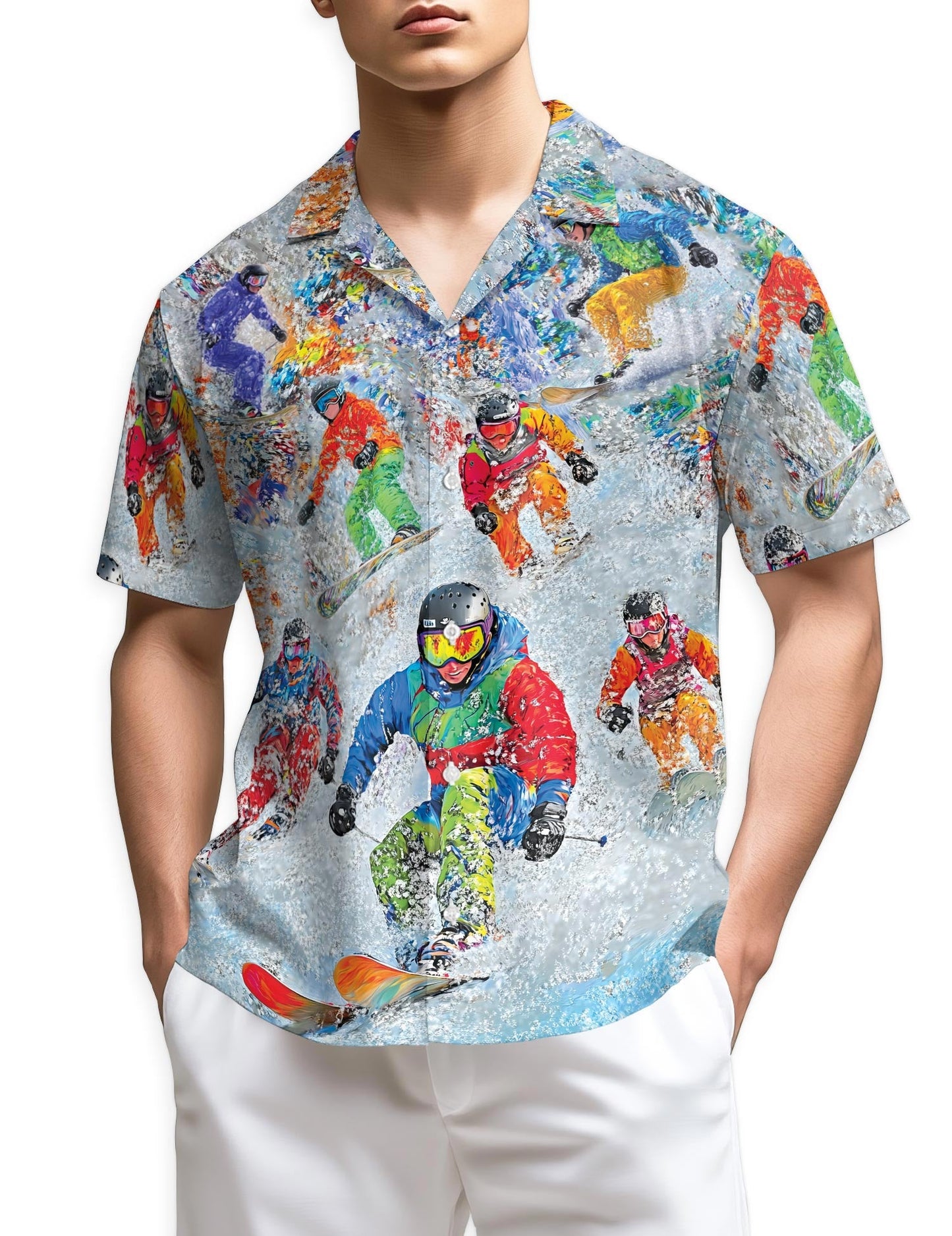 Azhawaiian Cool Snowboard Hawaiian Shirt for Men