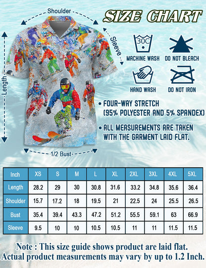 Cool Snowboard Hawaiian Shirt for Men, Button Down Aloha Shirt - Azhawaiian