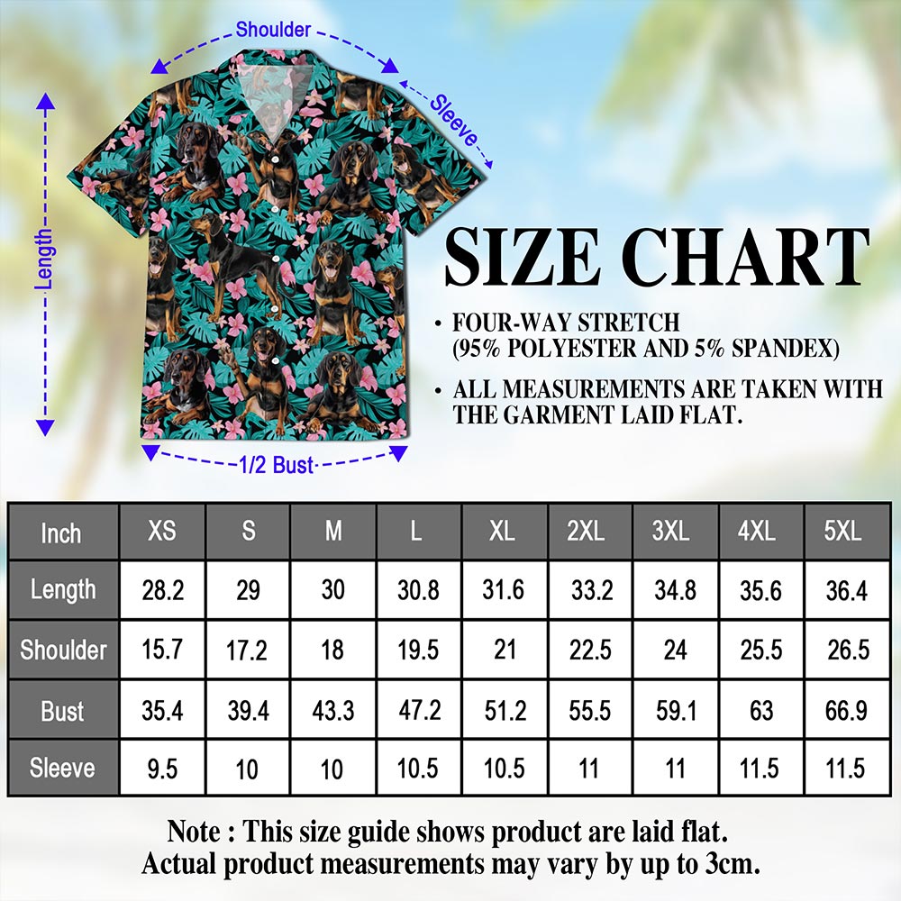 Coonhound Hawaiian Shirt for Men, Button Down Aloha Shirt - Azhawaiian