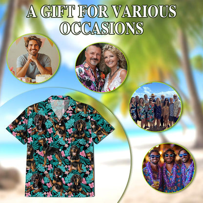 Coonhound Hawaiian Shirt for Men, Button Down Aloha Shirt - Azhawaiian