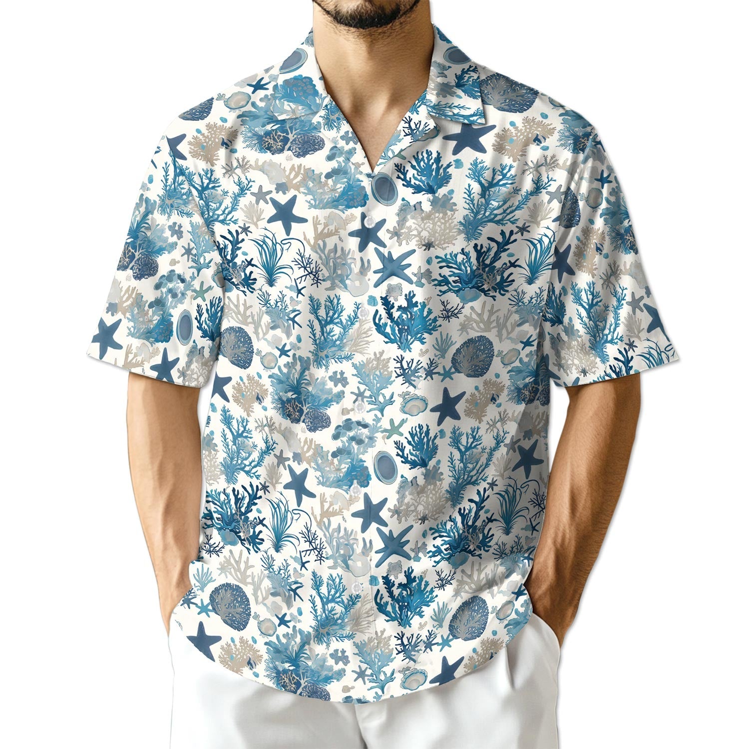 Azhawaiian Coral Hawaiian Shirt for Men
