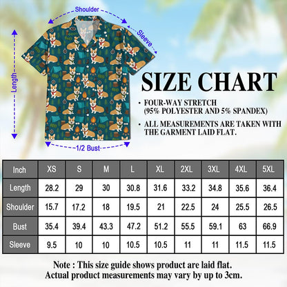 Corgi Camping Hawaiian Shirt for Men, Button Down Aloha Shirt - Azhawaiian