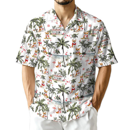 Azhawaiian Corgi Hawaiian Shirt for Men