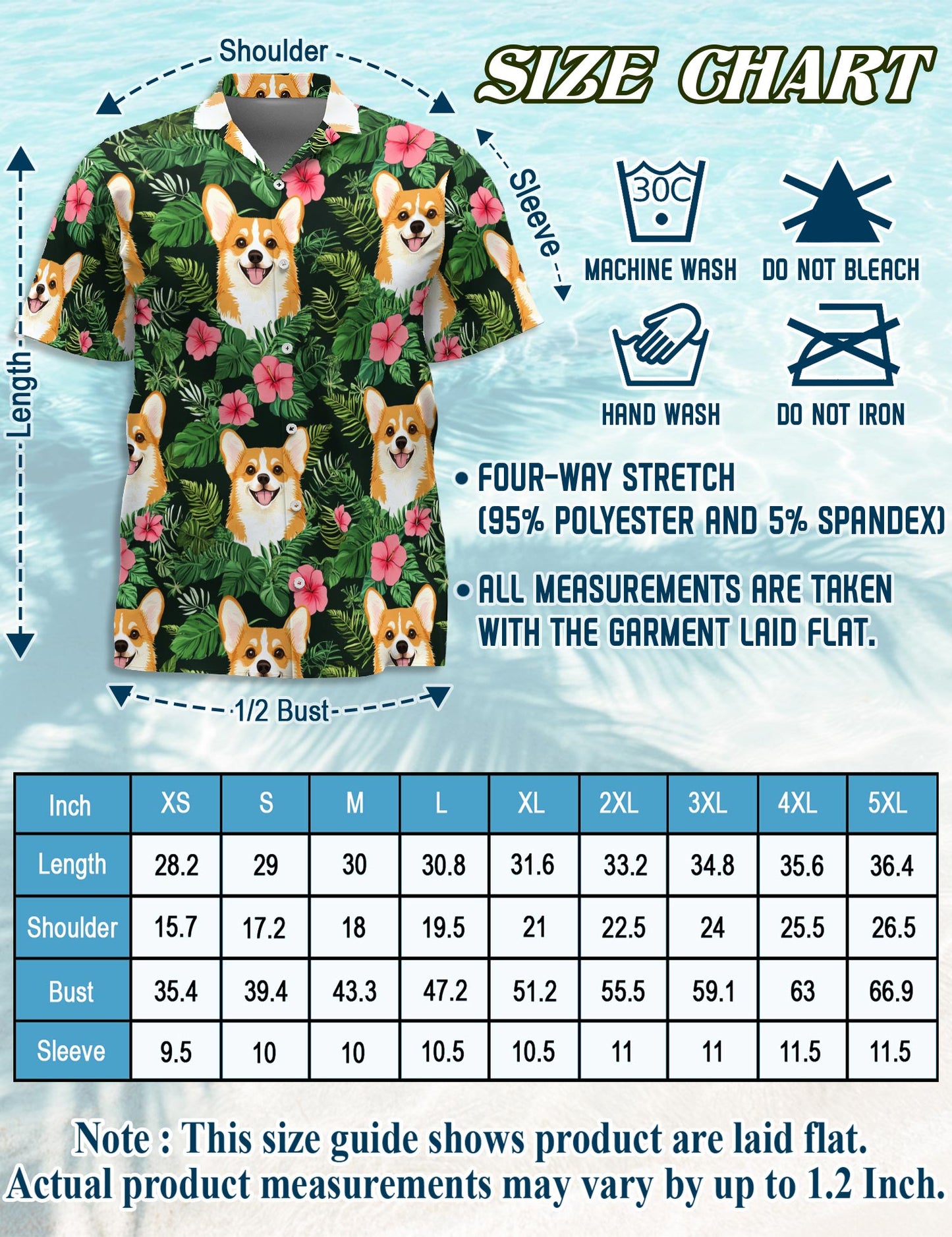Corgi Summer Hawaiian Shirt for Men, Button Down Aloha Shirt - Azhawaiian