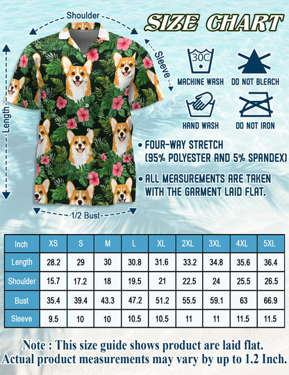 Corgi Summer Hawaiian Shirt for Men, Button Down Aloha Shirt - Azhawaiian