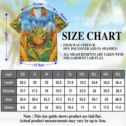 Corn Hawaiian Shirt for Men, Button Down Aloha Shirt - Azhawaiian
