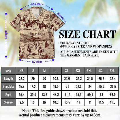Cowboy Horse Riding Hawaiian Shirt for Men, Button Down Aloha Shirt - Azhawaiian