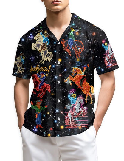 Azhawaiian Cowboy Neon Love Life Hawaiian Shirt for Men