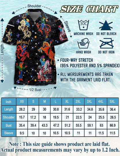 Cowboy Neon Love Life Hawaiian Shirt for Men, Button Down Aloha Shirt - Azhawaiian