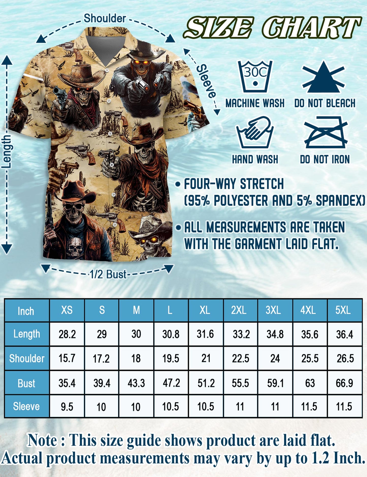 Cowboy Skull Hawaiian Shirt for Men, Button Down Aloha Shirt - Azhawaiian