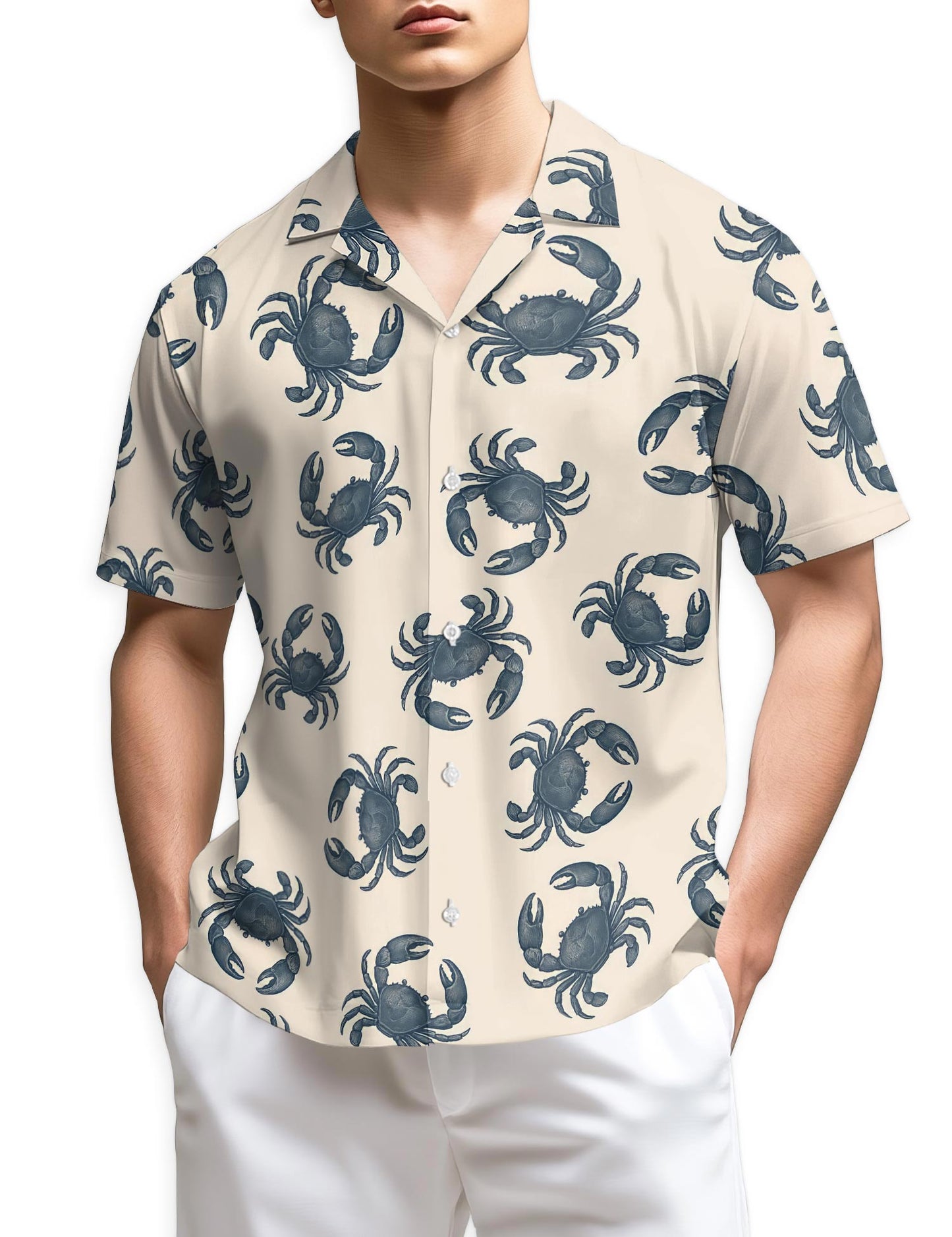 Azhawaiian Crab Pattern Hawaiian Shirt for Men