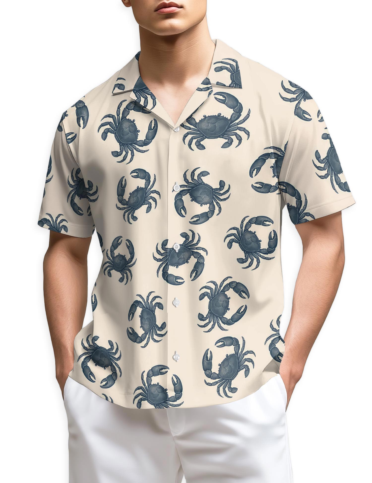 Azhawaiian Crab Pattern Hawaiian Shirt for Men