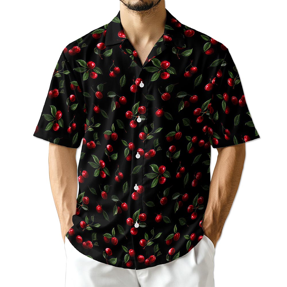 Azhawaiian Cranberry Pattern Hawaiian Shirt for Men