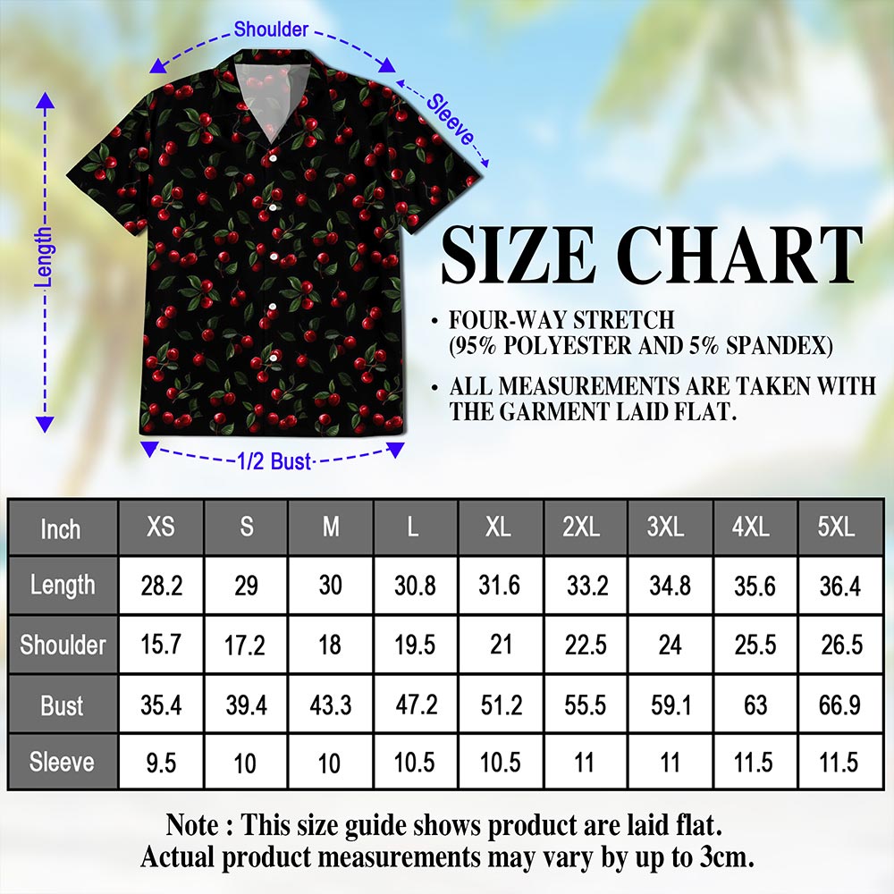 Cranberry Pattern Hawaiian Shirt for Men, Button Down Aloha Shirt - Azhawaiian