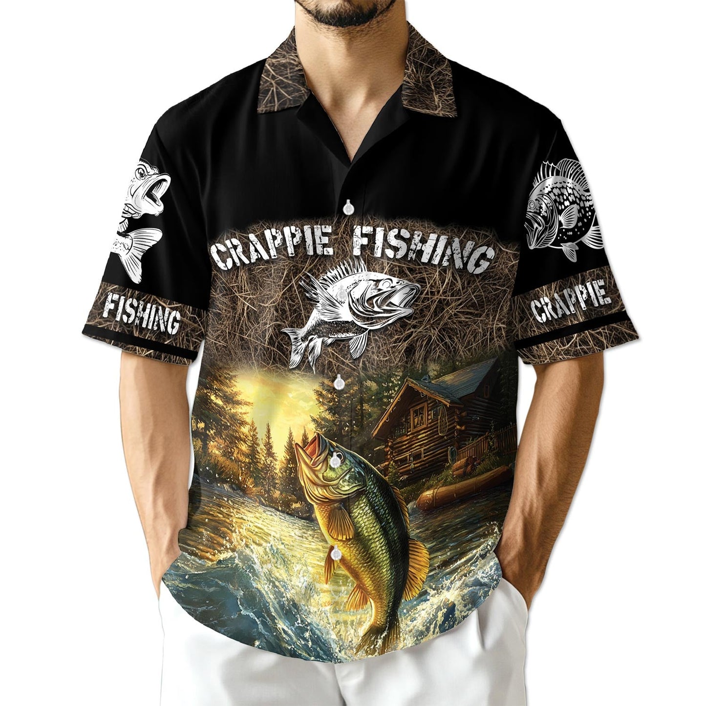 Azhawaiian Crappie Fishing Hawaiian Shirt for Men