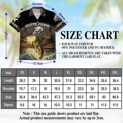 Crappie Fishing Hawaiian Shirt for Men, Button Down Aloha Shirt - Azhawaiian