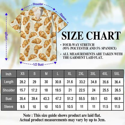 Croissant Hawaiian Shirt for Men, Button Down Aloha Shirt - Azhawaiian