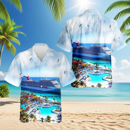 Cruise Ship Grand Turk Hawaiian Shirt for Men, Button Down Aloha Shirt - Azhawaiian