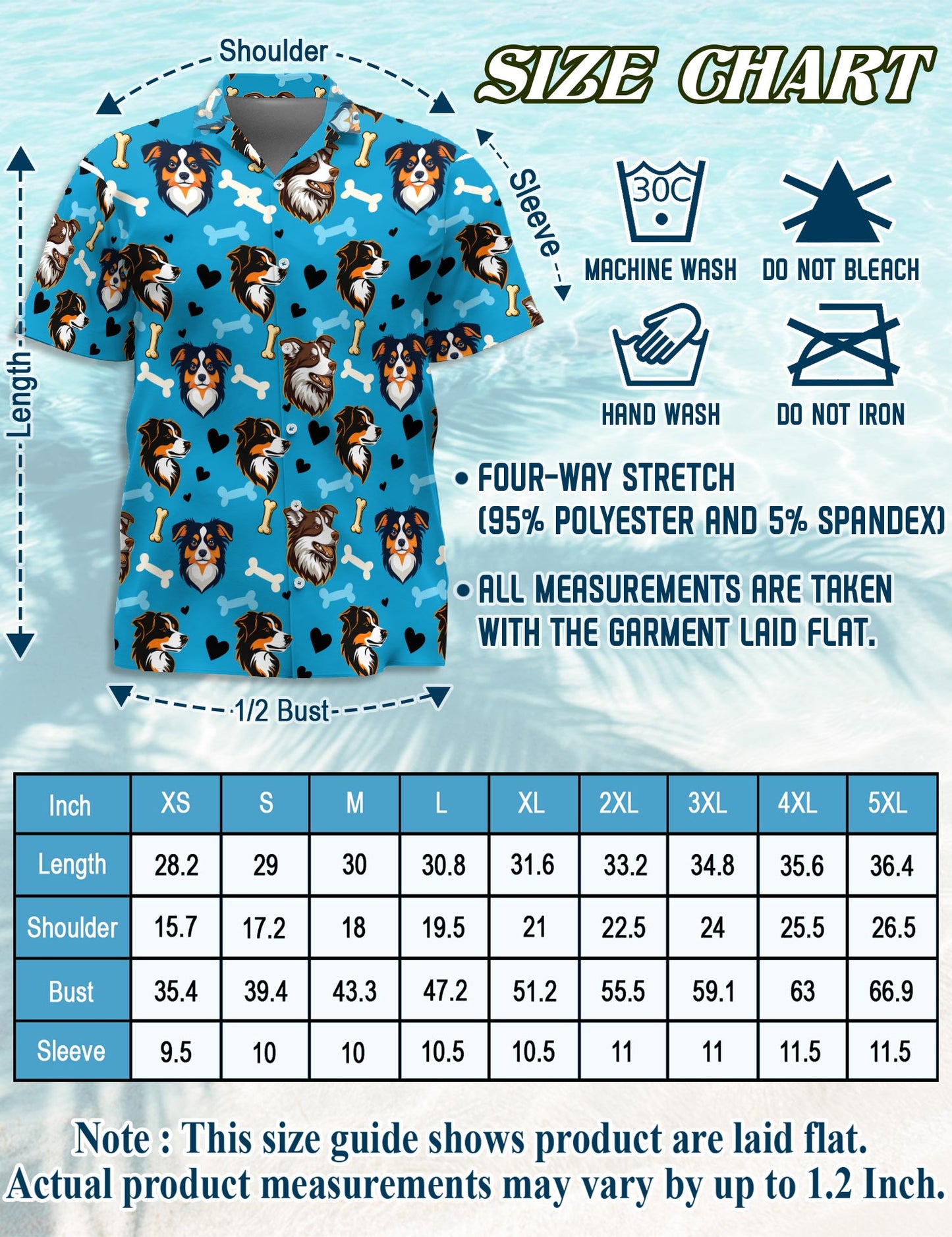 Cute Australian Shepherd Dog Hawaiian Shirt for Men, Button Down Aloha Shirt - Azhawaiian