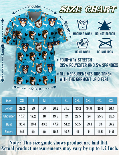 Cute Australian Shepherd Dog Hawaiian Shirt for Men, Button Down Aloha Shirt - Azhawaiian
