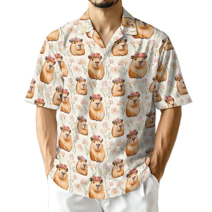 Azhawaiian Cute Capybara Hawaiian Shirt for Men
