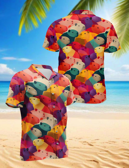 Cute Capybara Hawaiian Shirt for Men, Button Down Aloha Shirt - Azhawaiian