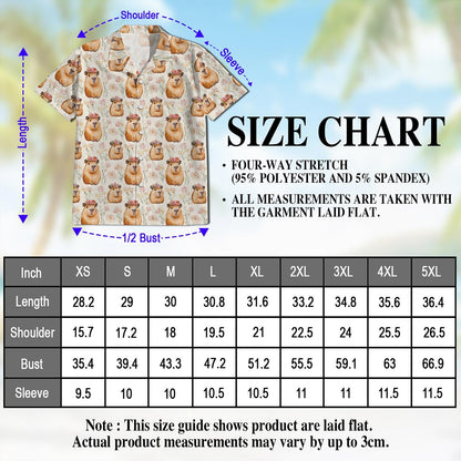 Cute Capybara Hawaiian Shirt for Men, Button Down Aloha Shirt - Azhawaiian