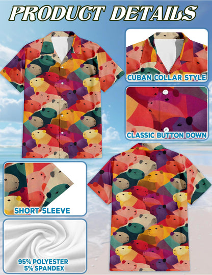 Cute Capybara Hawaiian Shirt for Men, Button Down Aloha Shirt - Azhawaiian