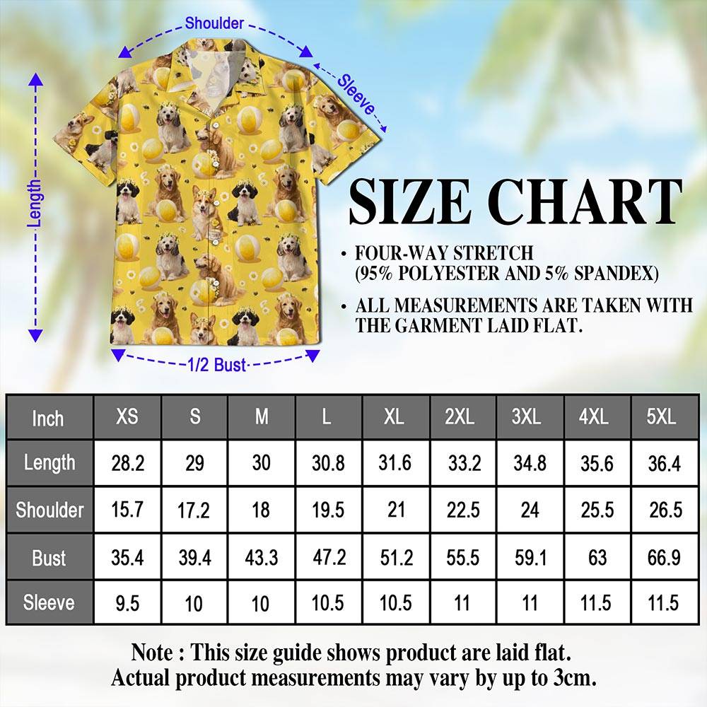 Cute Dog Hawaiian Shirt for Men, Button Down Aloha Shirt - Azhawaiian
