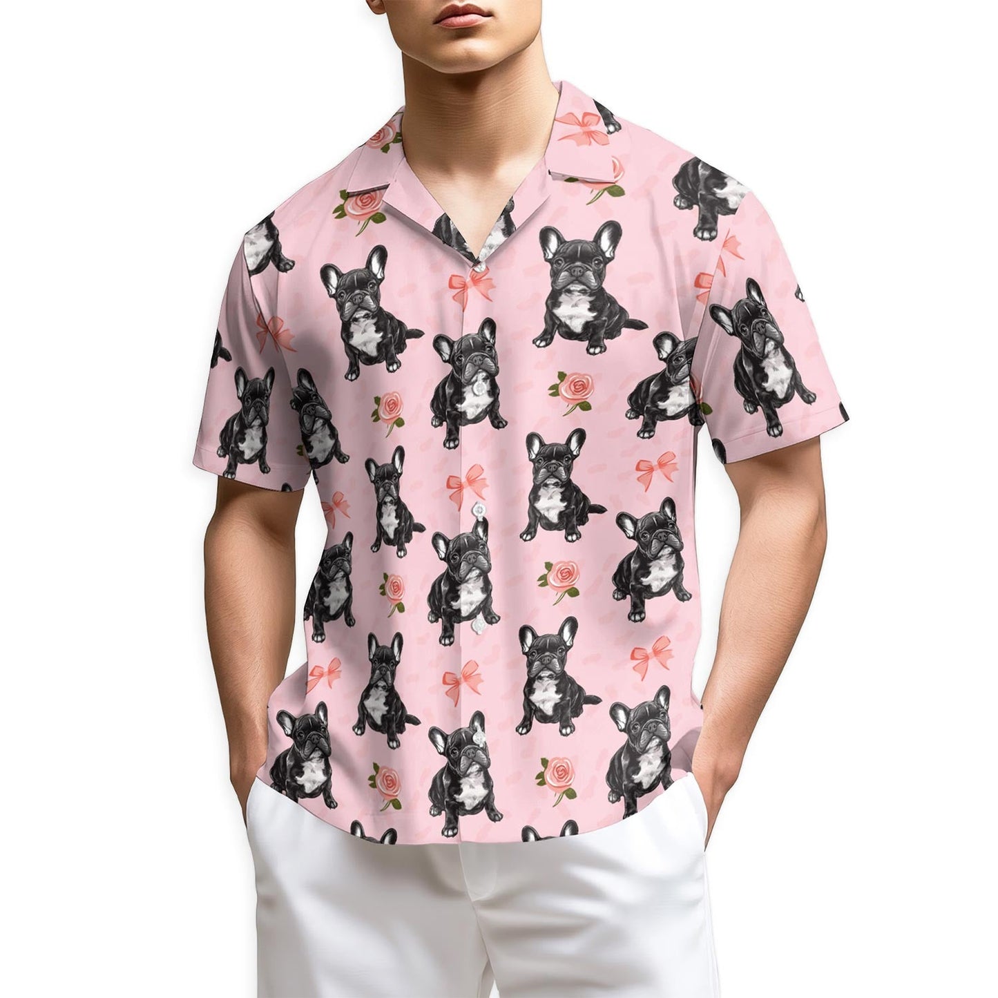 Azhawaiian Cute French Bulldog Hawaiian Shirt for Men