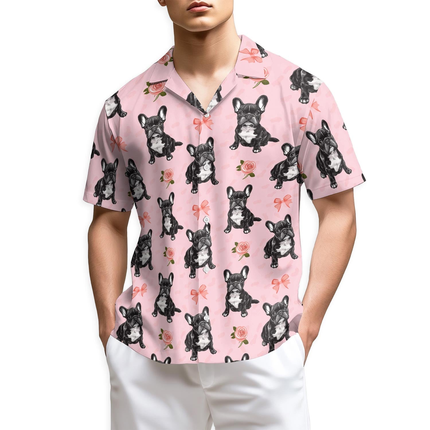 Azhawaiian Cute French Bulldog Hawaiian Shirt for Men