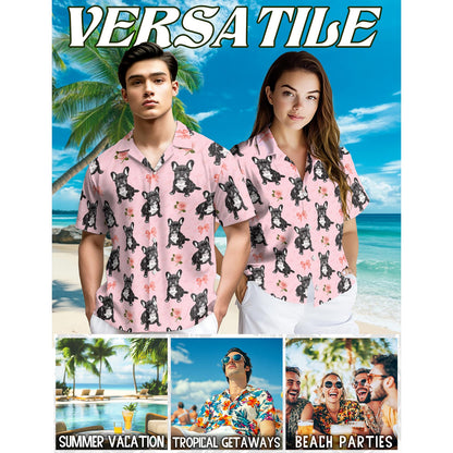 Cute French Bulldog Hawaiian Shirt for Men, Button Down Aloha Shirt - Azhawaiian