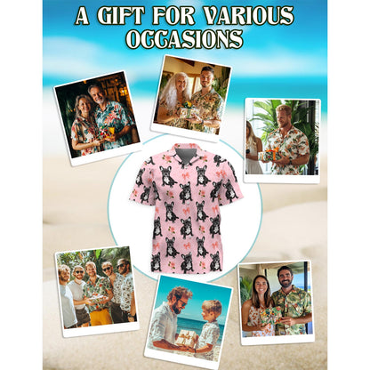 Cute French Bulldog Hawaiian Shirt for Men, Button Down Aloha Shirt - Azhawaiian
