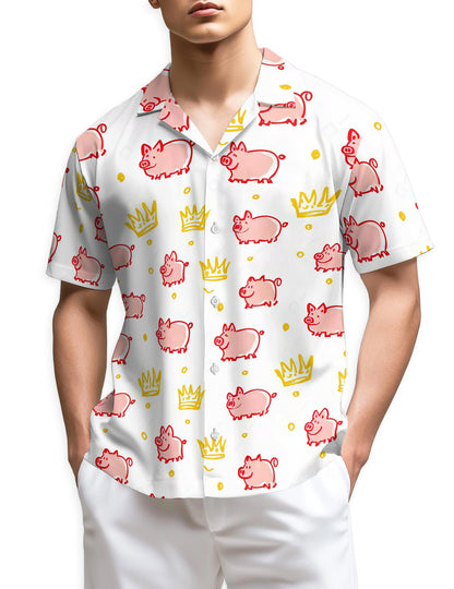Azhawaiian Cute Pig Hawaiian Shirt for Men