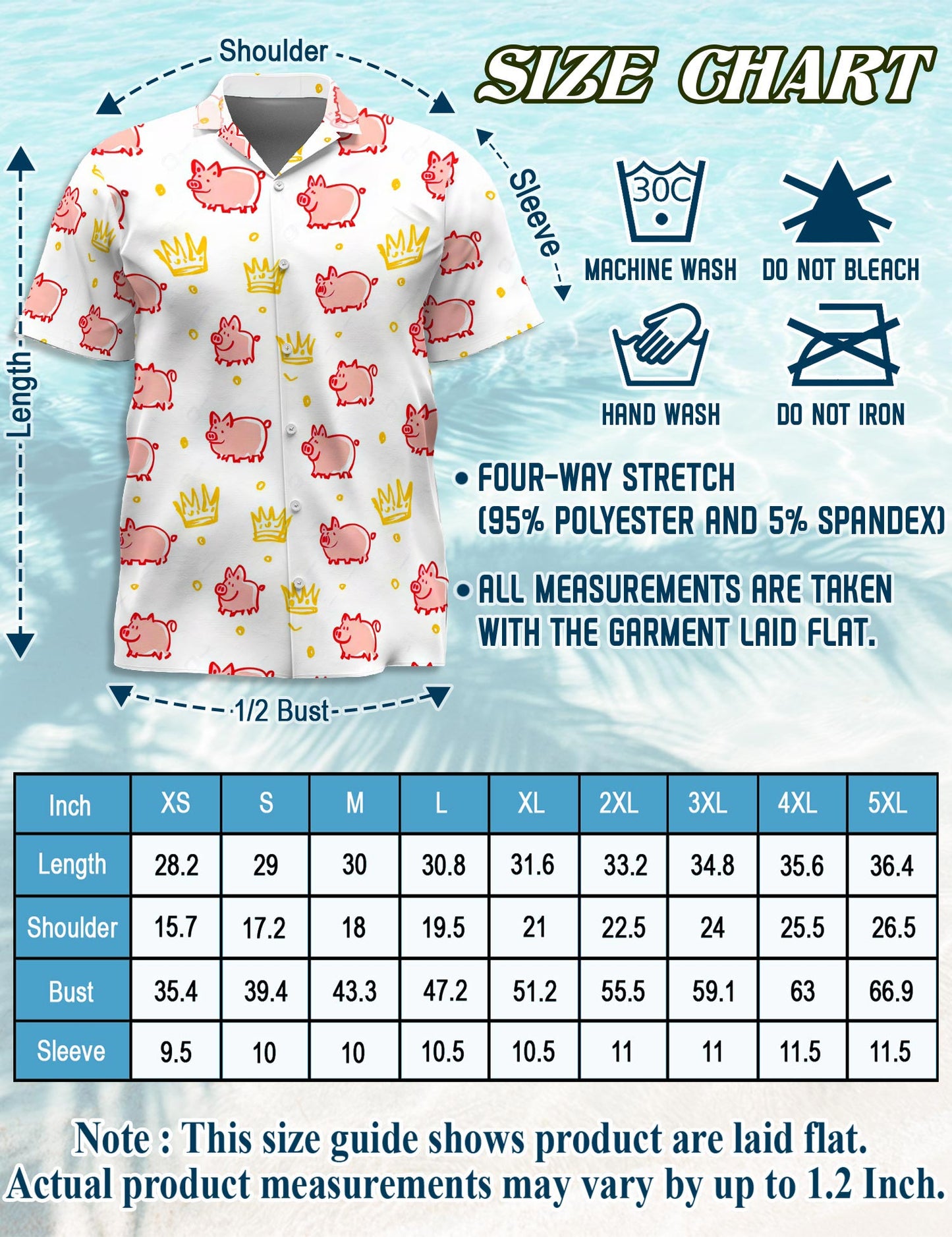 Cute Pig Hawaiian Shirt for Men, Button Down Aloha Shirt - Azhawaiian