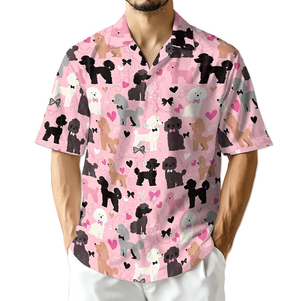 Azhawaiian Cute Poodle Hawaiian Shirt for Men