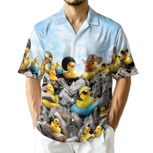 Azhawaiian Cute Rubber Duck Hawaiian Shirt for Men